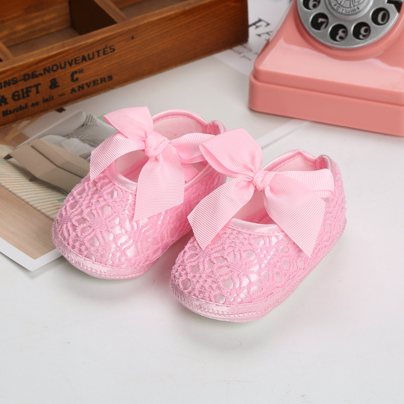 La Primavera y El Otoño DE LA Princesa zapatos de bebé de fondo suave 0-12month zapatos de red de bebé femenino solo transpirable Infantil Niño piso calcetines Zapatos