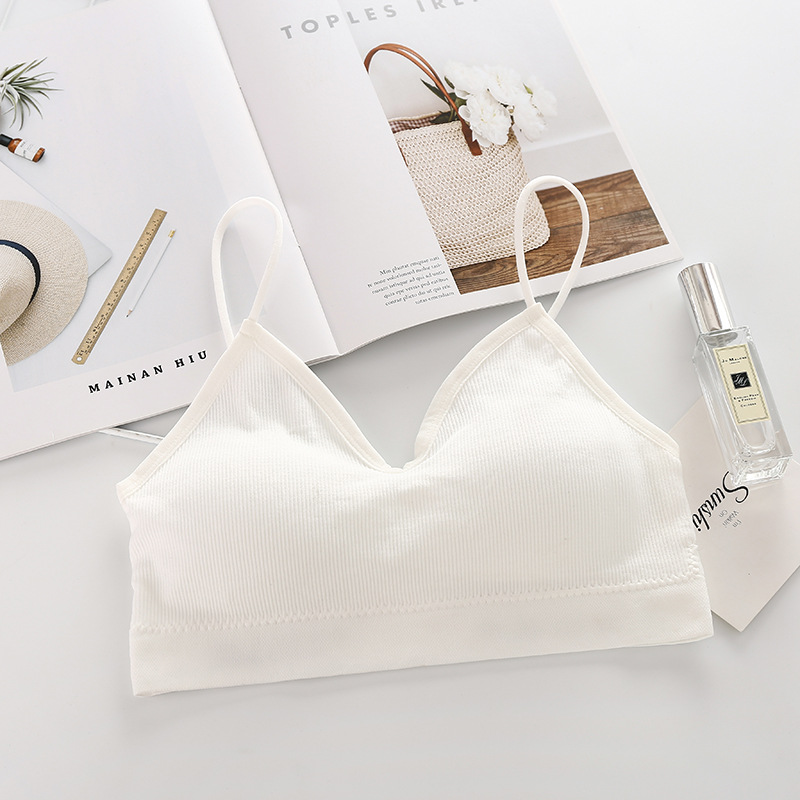 Camisola de las mujeres ropa interior sexy espalda pequeña pecho Chaleco corto anti-Exposición con almohadilla de pecho tubo superior ropa interior deportiva
