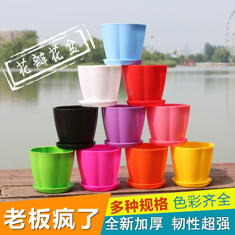 Смола лепесток горшок Цвет Круглый Зеленый завод мясистый имитация фарфорового горшка Тип тыквы вертикальный пластиковый цветочный горшок оптовые производители