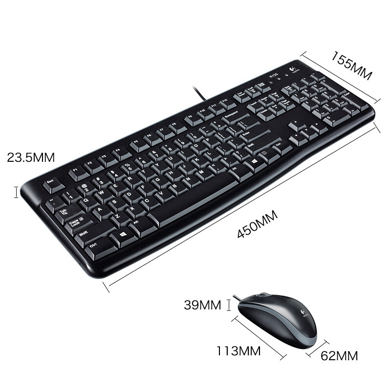 Suitable for Logitech Mk120 Keyboard and Mouse Set, Mouse and Keyboard Set, Three-Year Warranty Black