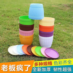 pp 樹脂模造木製バケツ植木鉢カラフルなプラスチック肥厚クリエイティブ多肉植物緑の植物小さな植木鉢卸売盆栽メーカー