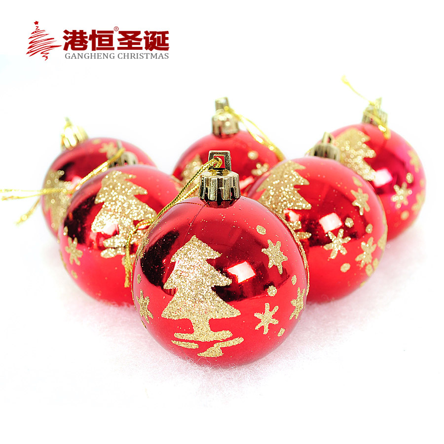 6cm de plástico BOLA DE Navidad árbol de Navidad decoración colgante Bola 6 pack azul con pintura brillante en caja pintada BOLA DE Navidad