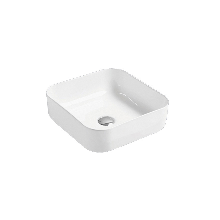 Hengying lavabo cuenca artística mate negro cuadrado cuenca redondeada Estilo nórdico cerámica borde fino Hotel casa image 5