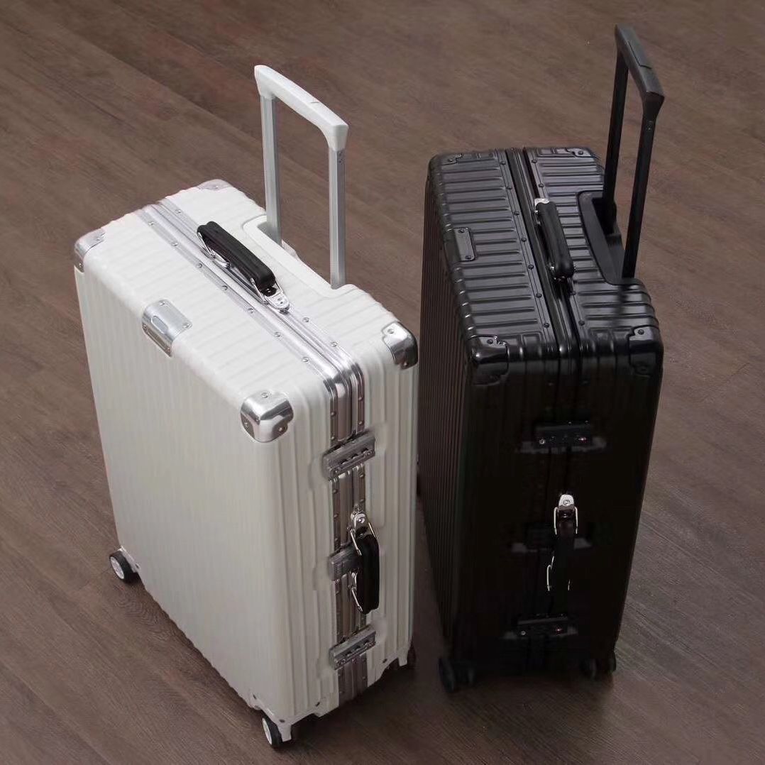 一件代发1608复古铝框行李箱包角旅行登机箱皮手把磨砂拉杆箱