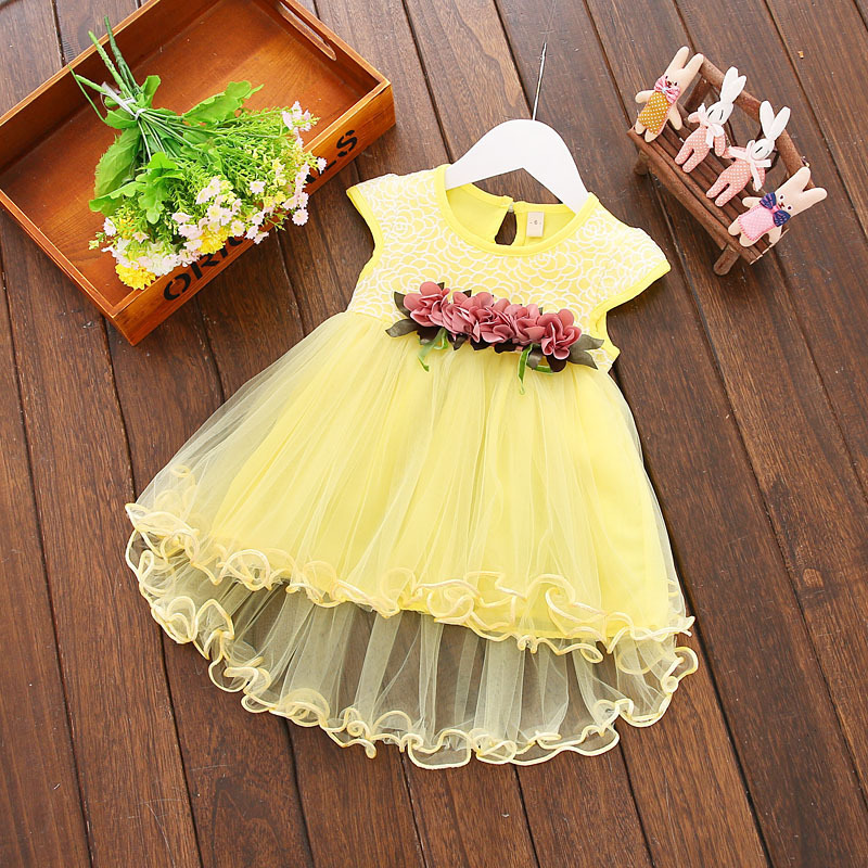 Summer Girls' Stylish Dress, Sweet Princess Dress, Baby Mesh Birthday Dress, Floral Waist Princess Dress Summer Girls' Stylish Dress, Sweet Princess Dress, Baby Mesh Birthday Dress, Floral Waist Princess Dress