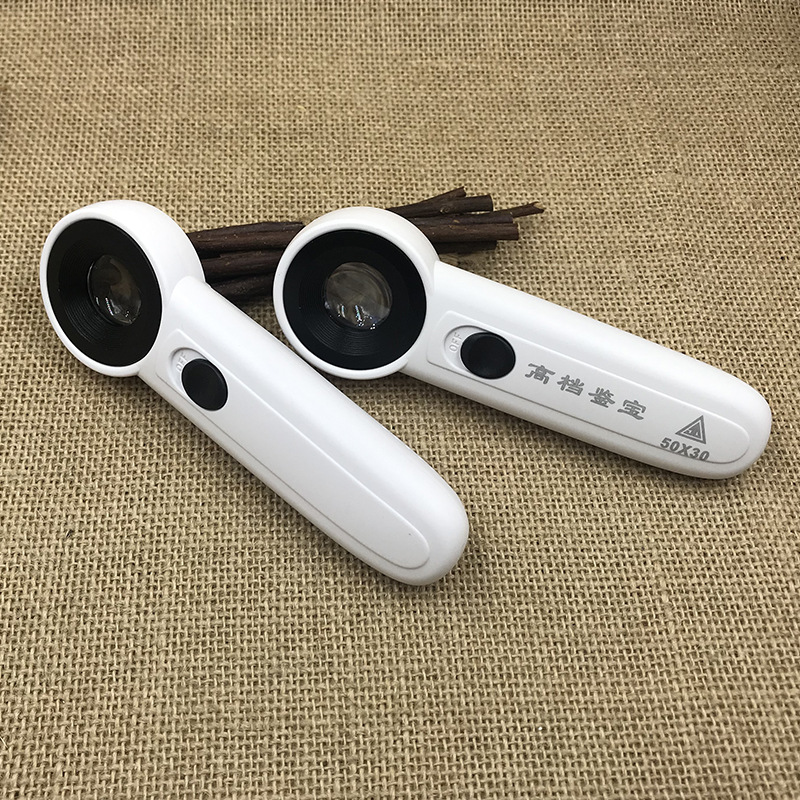 感叹号40倍光学镜片镀膜 LED灯手持珠宝放大镜金属头皮套MG6B-1