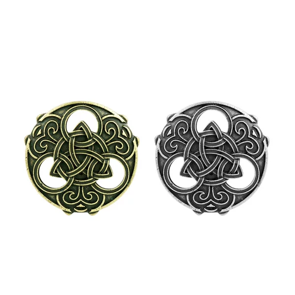 Factory Direct European and American hot selling vintage Celtic knot brooch Nordic Viking pirate triangle knot brooch pin