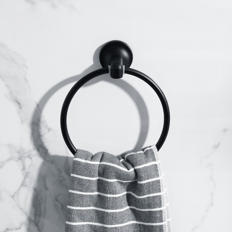 Cross-border bathroom ring hardware pendant wall hanging towel hanging ring European-style space aluminum towel ring manufacturer