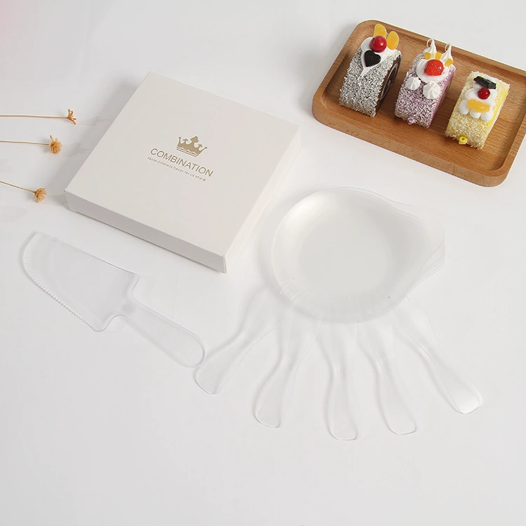 Spot disposable birthday cake tableware set thickened plastic drip tray cutlery tray party essentials