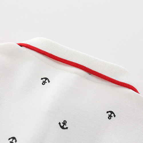 Children's Summer 2024 New Arrival Boys 0-1 Years Old Stylish POLO Neck Navy Windprint Romper