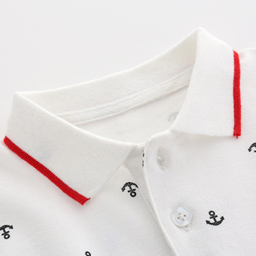 Children's Summer 2024 New Arrival Boys 0-1 Years Old Stylish POLO Neck Navy Windprint Romper