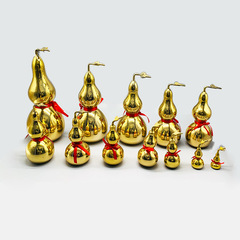 Manufacturer wholesale brass gourd ornaments, large and small glossy gossip copper gourd pendants, copper gourds with leaves and open lids