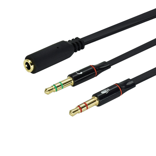 耳机转换线 电脑耳机耳麦二合一转接线头3.5mm 一分二音频线