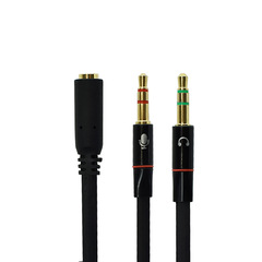 耳機轉換線 電腦耳機耳麥二合一轉接線頭3.5mm 一分二音頻線