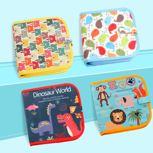 Best Selling Children's Portable Painting Book Blackboard Painting Book Reusable Wipeable Traceless Watercolor Chalk Painting Book