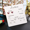 Universal earrings, set, zirconium from pearl, silver needle, Korean style, silver 925 sample