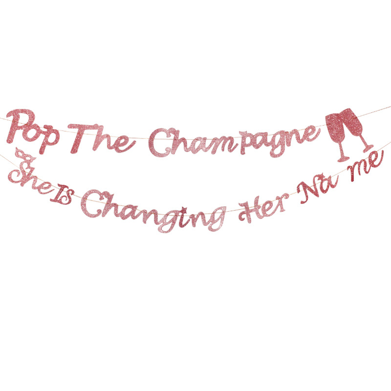 Decoración de la fiesta de soltero Garland pop el Cham pagne ella está cambiando su nombre
