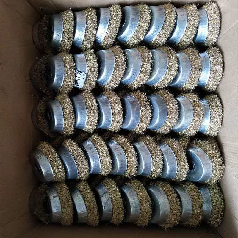 现货批发碗型不锈钢丝轮铜丝轮金属除锈机用钢丝刷 角磨机抛光