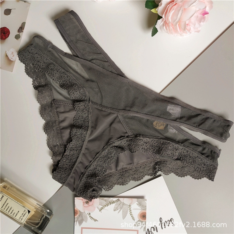 New Style Women's Triangle Low-Waist Mesh Hollow-Out Panties Lace Sexy Seamless Crotch Pure Cotton New Style Women's Triangle Low-Waist Mesh Hollow-Out Panties Lace Sexy Seamless Crotch Pure Cotton