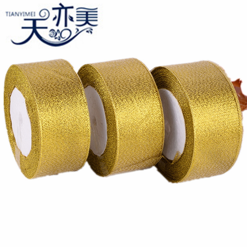4cm Glitter cinta de embalaje cinta de regalo caja de regalo embalaje cinta decorativa de oro y plata cebolla producción, venta al por mayor