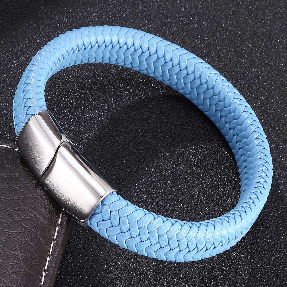 WISH European and American Bracelet Explosive Bracelet Titanium Steel Leather Boutique Bracelet Fashion Men's Bracelet Accessories