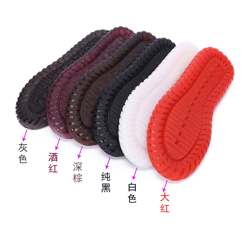 Factory direct sole beef bottom non-slip hand-woven wool cotton shoes slippers non-slip rubber sole wholesale