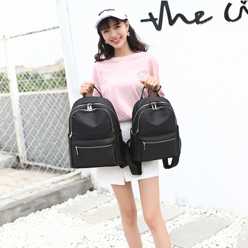 Cross-border  New Oxford Cloth Waterproof Women's Bag Lightweight Casual Student School Bag Nylon Travel Dual Shoulder Backpack