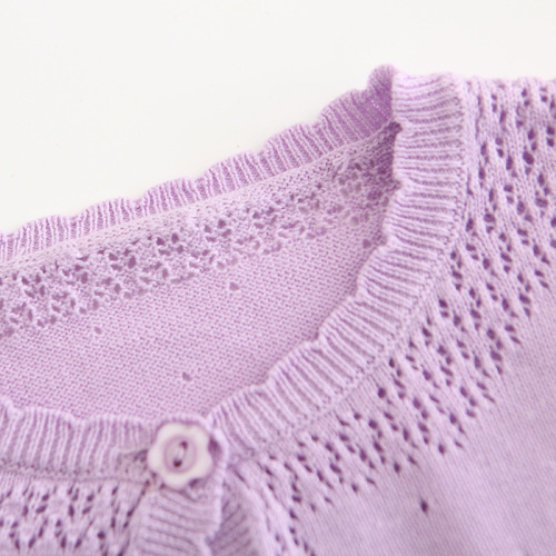 Candy color girls cotton knitted cardigan jacket small and medium children's clothing air conditioning sun protection shirt shawl thin summer one piece drop shipping