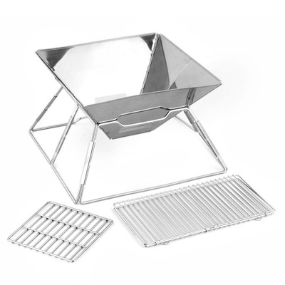 Foldable Stainless steel barbecue grill outdoors portable Picnic Grilled BBQ self-help barbecue grill Storage bag