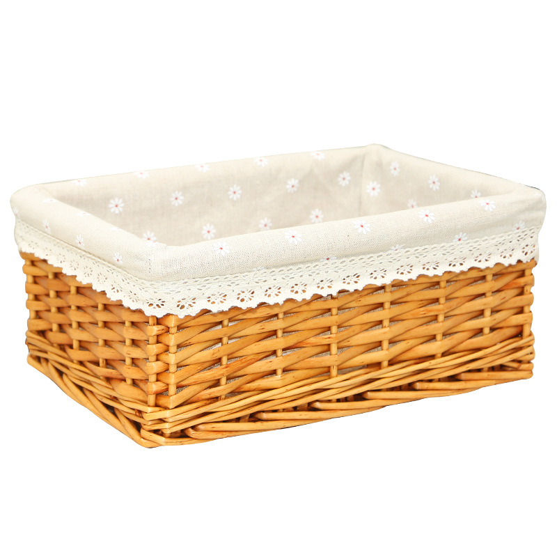 Cesta de almacenamiento de mimbre de ratán directa de fábrica tejida a mano ropa sucia para el hogar canasta de almacenamiento de escritorio de juguete