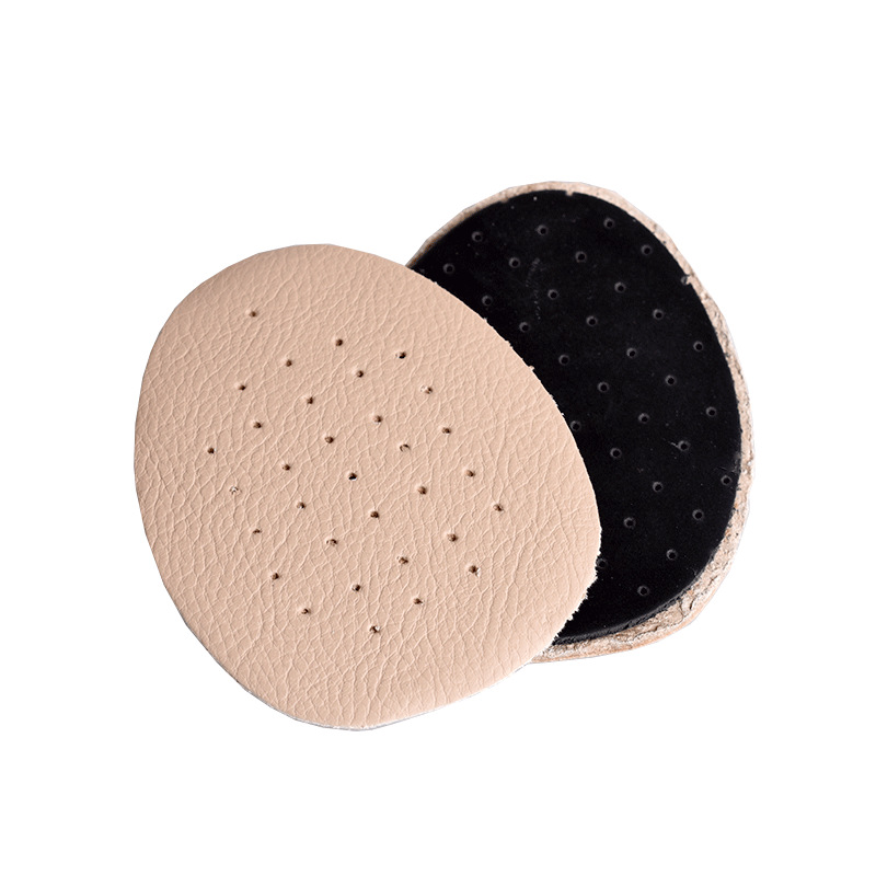 En stock plantilla al por mayor de cuero genuino frente media almohadilla de tamaño medio almohadilla frontal almohadilla de Palma almohadilla absorbente de sudor plantilla anti-dolor suave de las mujeres sola plantilla