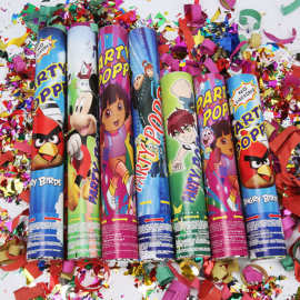 儿童礼花生日派对用品卡通生日礼炮宝宝周岁party礼花筒厂家直销