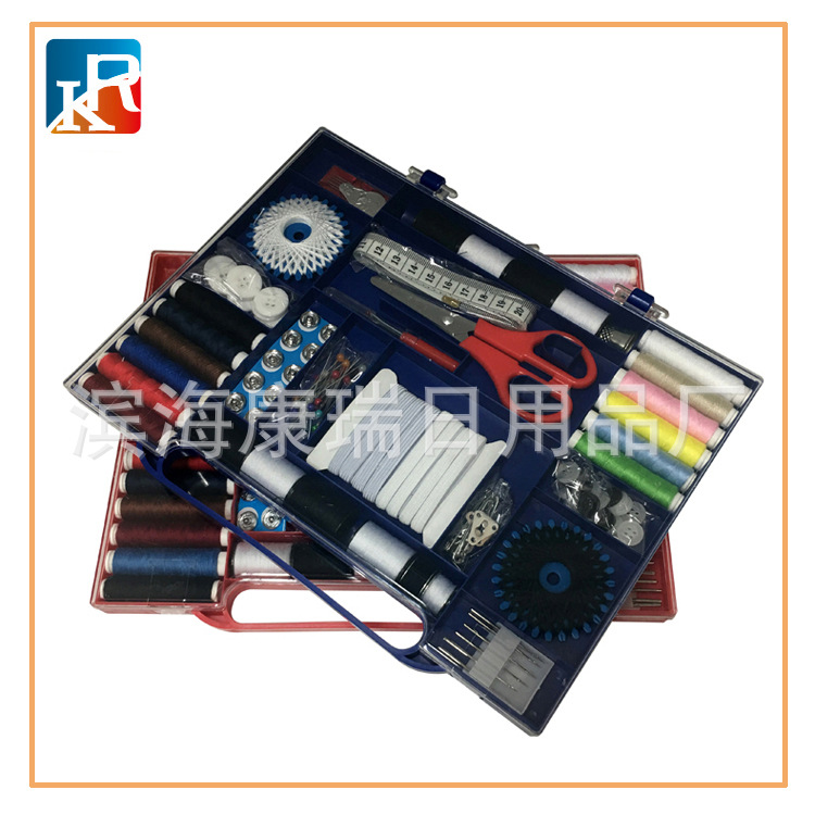 源头厂家111件套针线盒缝纫工具套装针线套装 针线收纳盒 针线卡