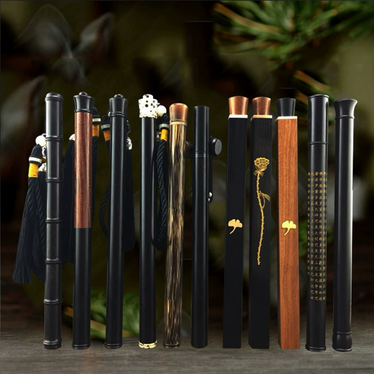 Трубка для благовоний из черного дерева, фиолетовый сандаловый дерево, длинный ящик для хранения благовоний из красного дерева, лежащая трубка для благовоний с ароматической вставкой, бочка для благовоний из цельного дерева