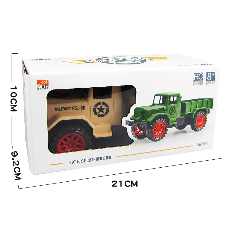 Coche de control remoto de simulación bidireccional para niños 1:24 modelo de camioneta pickup militar puesto de juguete de Venta caliente al por mayor