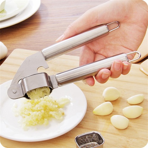 Stainless steel garlic press manual garlic mashing artifact kitchen multi-functional household garlic squeezing tool