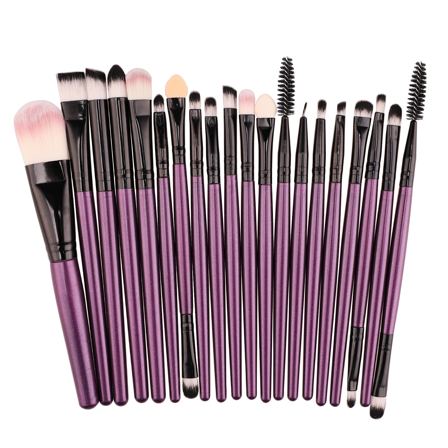 Fabricante en stock 20 cepillos de maquillaje herramientas de belleza transfronterizas traje cepillo de sombra de ojos neutral cepillo de ojos sin logotipo