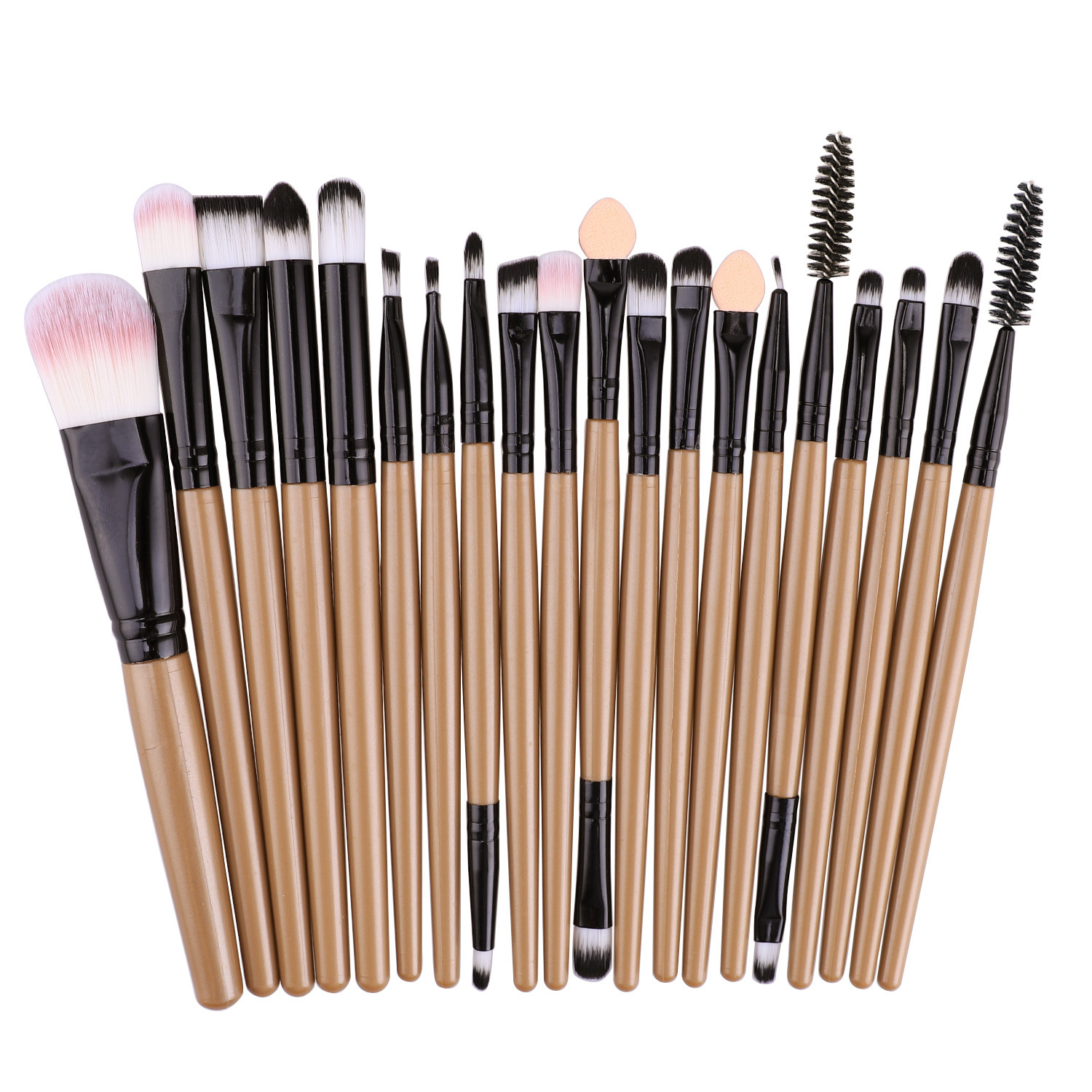 Fabricante en stock 20 cepillos de maquillaje herramientas de belleza transfronterizas traje cepillo de sombra de ojos neutral cepillo de ojos sin logotipo