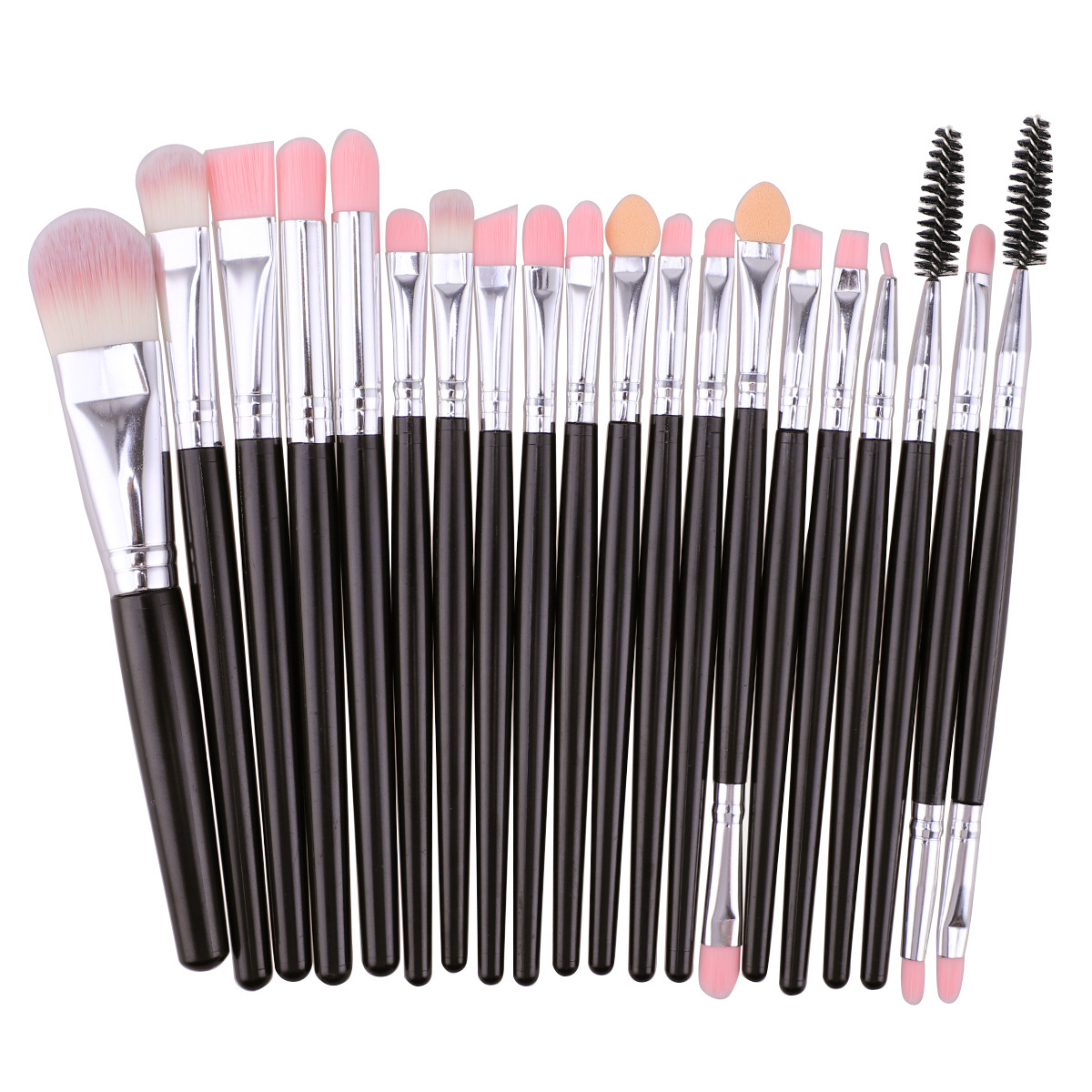 Fabricante en stock 20 cepillos de maquillaje herramientas de belleza transfronterizas traje cepillo de sombra de ojos neutral cepillo de ojos sin logotipo