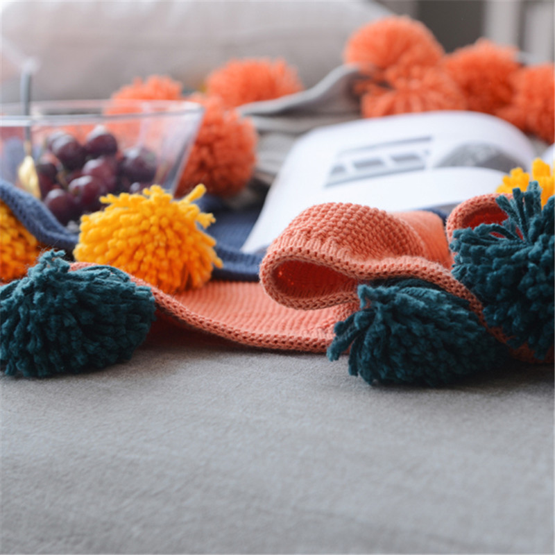 Pohjoismainen puhdasvärinen puuvillapalloneulottu villainen ilmastointihuopa keväällä, syksyllä ja kesällä, monitoiminen vuodelippupyyhe_voghion.com