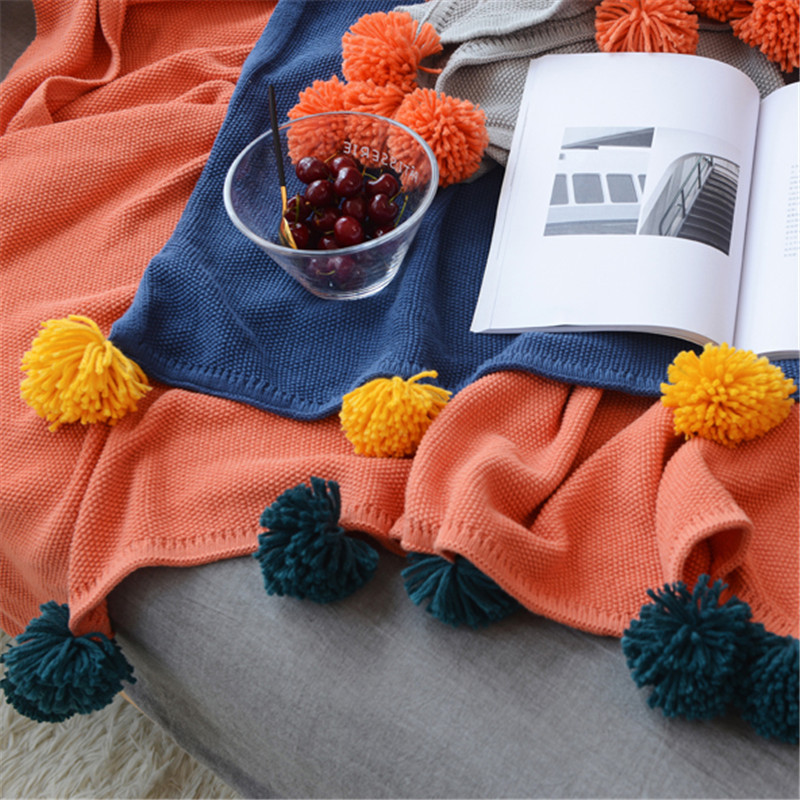 Pohjoismainen puhdasvärinen puuvillapalloneulottu villainen ilmastointihuopa keväällä, syksyllä ja kesällä, monitoiminen vuodelippupyyhe_voghion.com