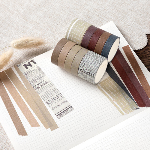 AGuGu Sweet Dreams and Paper Tape Ins Sticker Pure Color Basic Notebook Material Set Notebook Tape