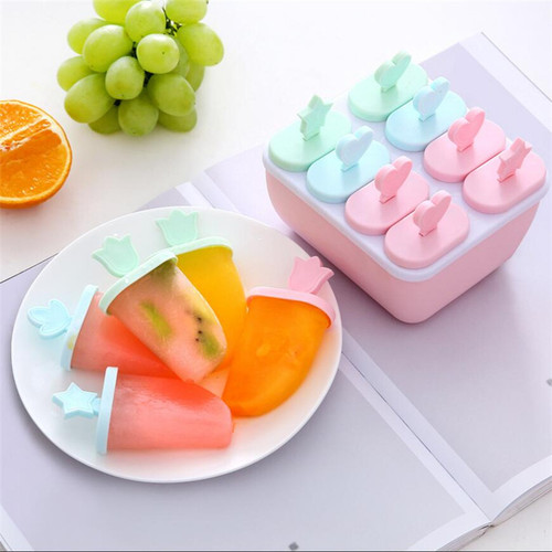 Square ice cream mold for home use to make popsicles, popsicles, ice cream, frozen ice cube boxes, sorbet ice trays, homemade ice box popsicles