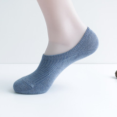 Summer socks men's cotton men's boat socks invisible socks vertical stripes men's shallow socks thin solid color cotton socks silicone anti-removal