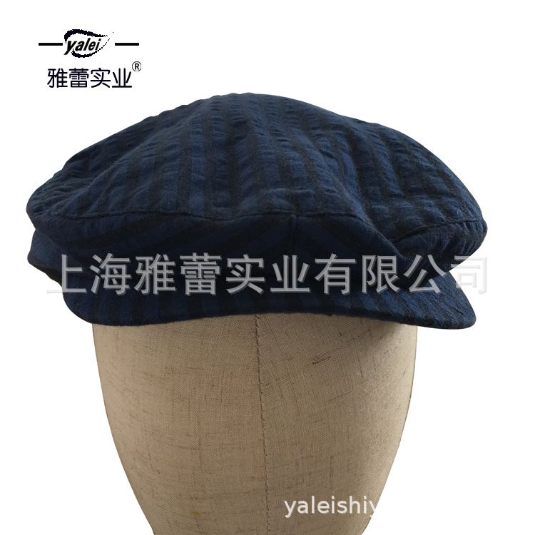 帽子工厂订制春秋男女式条纹复古前进帽短檐休闲百搭鸭舌帽防晒帽