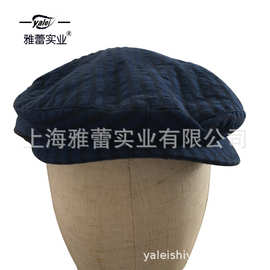 帽子工厂订制春秋男女式条纹复古前进帽短檐休闲百搭鸭舌帽防晒帽
