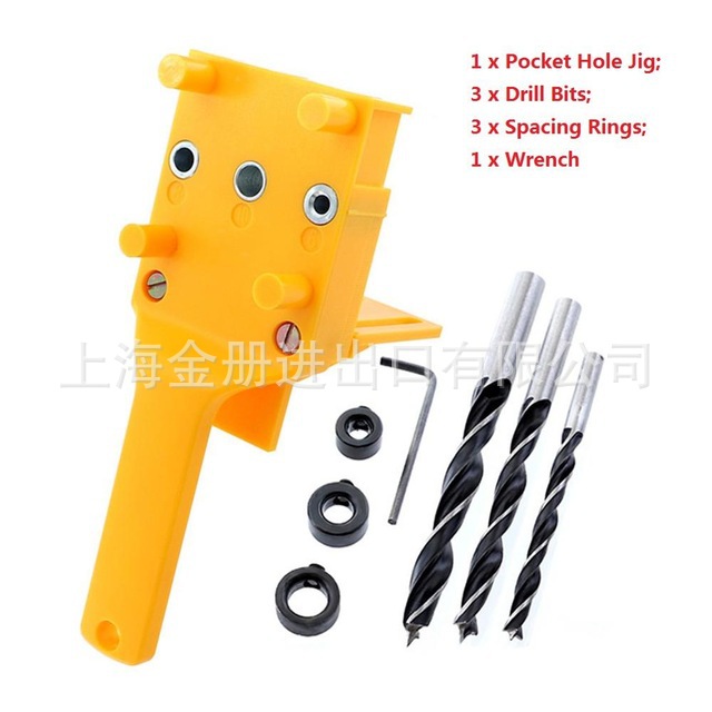 跨境木工钻孔打孔定位器木工工具直孔定位器 8PC Pocket Hole Jig