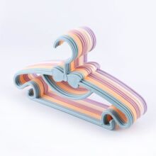 儿童塑料衣架宝宝干湿两用晾衣架小孩蝴蝶结实心衣挂婴童衣撑