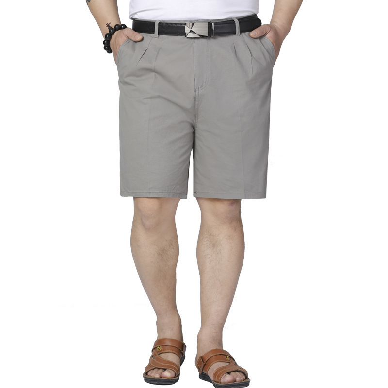 Men's Casual Shorts Middle-aged Business Loose Five-point Pants Dad's Suit Shorts Summer Thin Cotton Straight Pants