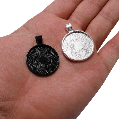 25mm round pendant base DIY retro alloy jewelry accessories time gemstone alloy jewelry pendant pendant